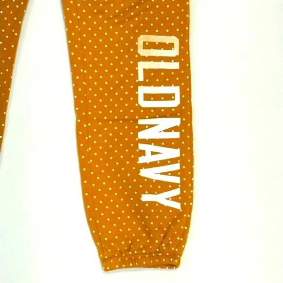 OLD NAVY Girls Sweatpants XL Large Logo Gold Dots Pockets Causal Lounge Pants - Picture 4 of 9
